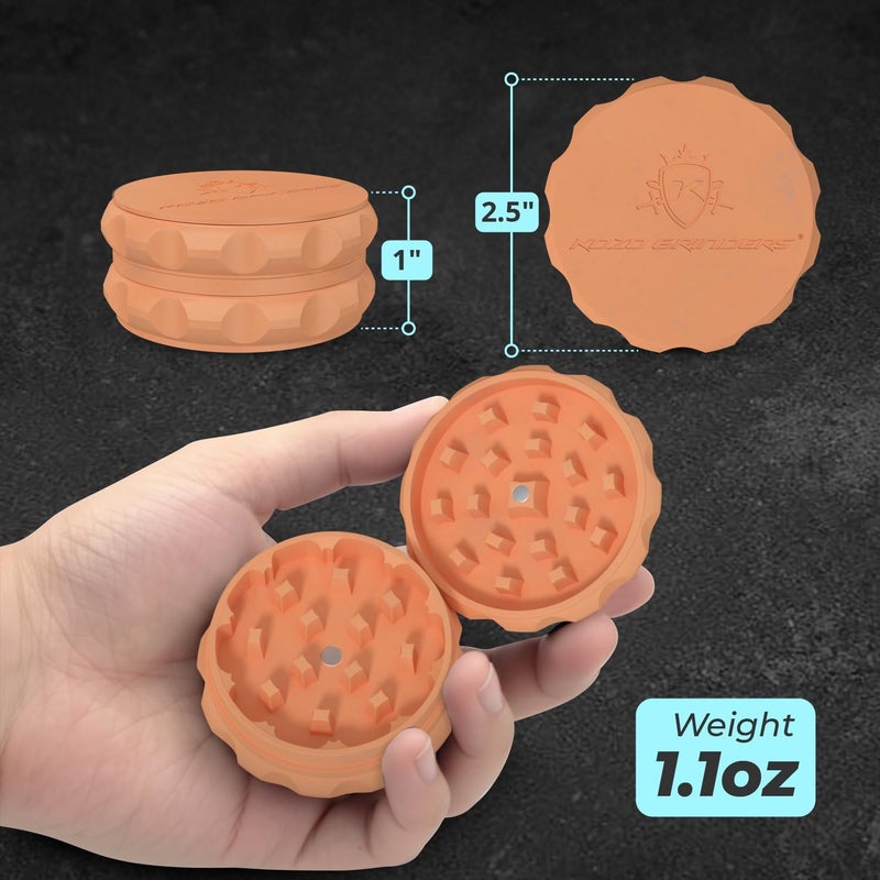 KOZO 2.5" Spice Grinder 2-Piece, Strong Grip By . (Orange) - Image 2